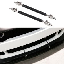 Universal Car Front Bumper Lip Splitter Rod Black Strut Tie Bar Support Kit JDM
