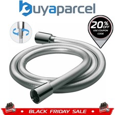Smooth Shower Hose 1.5m Pipe PVC Double Interlock Silver Chrome Fits Triton Mira