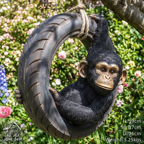 Monkey sculpture tyre - sculpture,