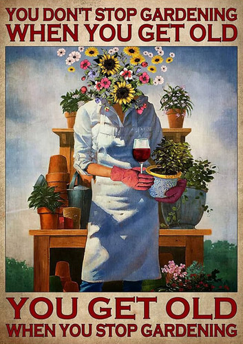 Funny woman gardening - woman,