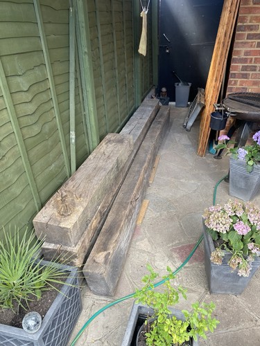 Hard oak timber sleeper at - timber, 3