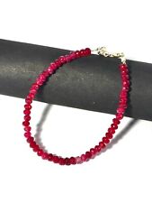 Red Ruby Faceted Bracelet, Dainty Bracelet, Faceted Gemstone Bracelet