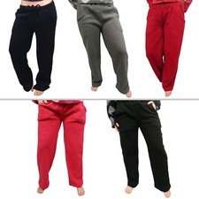 Women Pant Soft Warm Lounge Fleece Open Hem Casual Indoor Trouser Ladies Womens