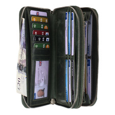 STARHIDE Double Zipper Clutch