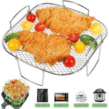 Stainless Steel Square Air Fryer Rack Grill Shelf Rack Air Fryer Accessories