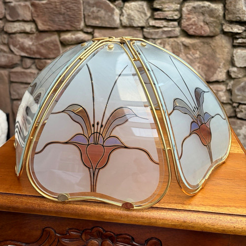 Vintage floral glass - vintage,
