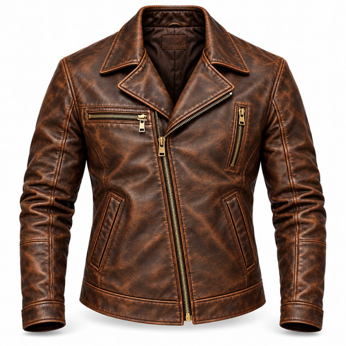 Men brown vintage leather - vintage,