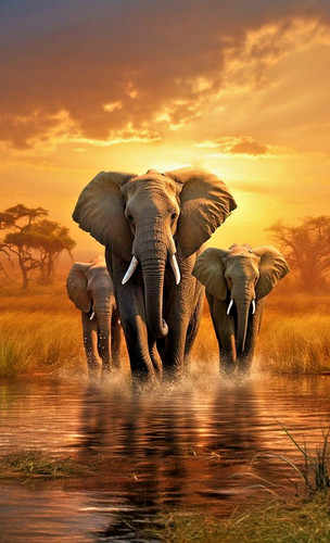 Elephant canvas x18 wall - elephant, 24"x18"