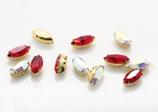 Superior PRIMERO 4228 Navette Crystals in Setting 4 Holes Sew On