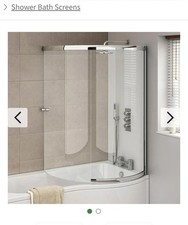 Cruze P-Shaped Sliding Glass Bath shower Screen Right Hand Option