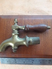 Victorian Brass Tap Tank Old Keg Wooden Lever Handle Antique Display/Prop