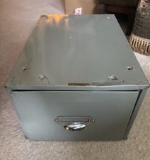 Veteran Series Vintage Grey Metal Index Filing Drawer Cabinet 40x27x19.5cm