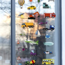 28pcs Thick Window Gel Clings Reusable Removable Home Decor Kids Children Decals