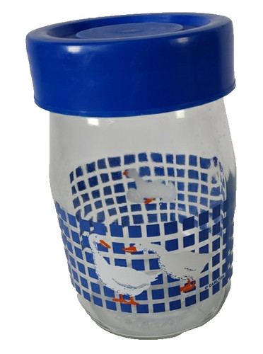 Duck vintage glass jar - glass,
