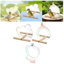 Bird Perch Stand with Mirror