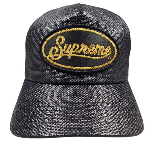 Supreme raffia panel trucker - raffia,