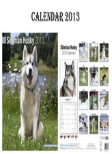 SIBERIAN HUSKY DOGS CALENDAR 2013 + FREE SIBERIAN HUSKY FRIDGE M
