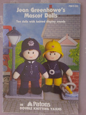 Knitting booklet of Jean Greenhowe's Mascot Dolls - 10 dolls with display stands