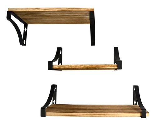 Pcs wooden floating shelves - 3,