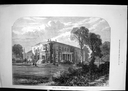 Old antique print exterior - antique,
