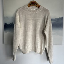 Isabel Marant Etoile Alpaca Wool Linen women Knit Crew Neck Jumper cream Uk 12