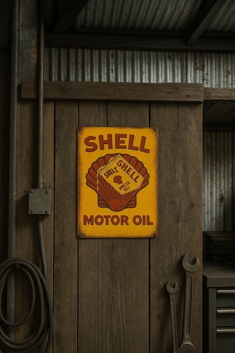 Shell motor oil metal - motor, –