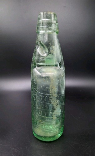 Aqua glass codd bottle - h., f
