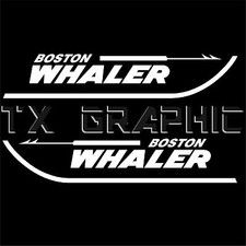 BOSTON WHALER BOAT VINYL DECALS, 1 SET OF 2,  REPLACEMENT STICKERS