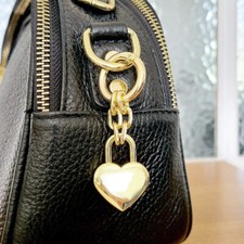 Mirror Polished Gold/Silver Heart Shaped Padlock Handbag Charm