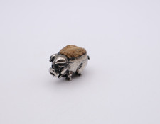 Antique Sterling Silver Miniature Novelty Pig Pin Cushion Hallmarked Birmingham
