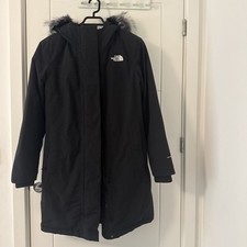 The North Face Black 550 Down Dryvent Arctic Parka Coat Fur Hood Women M