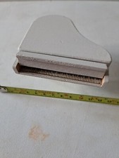 Dollhouse Furniture 1 16th,  White wood baby grand Piano mid century