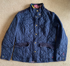 WOMANS JOULES NAVY QUILTED COUNTRY JACKET FLORAL INNER UK 16 XL