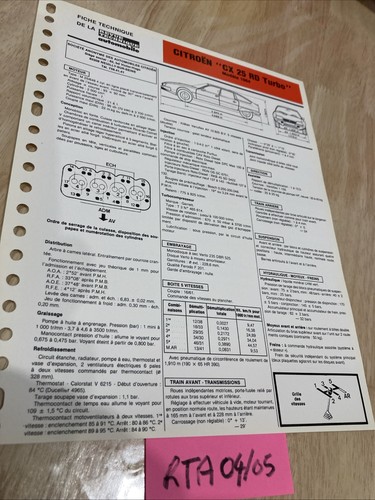 Automobile technical sheet - technical,