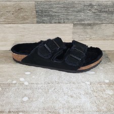 Birkenstock Arizona Shearling Black Sandals Mens Sz 13 Lined Slides NEW NWOB 