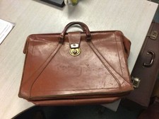 vintage tann leather briefcase