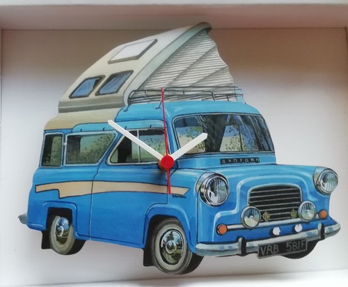 Wooden wall clock shape of - wooden,