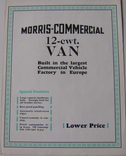 Morris commercial 12cwt - morris, van