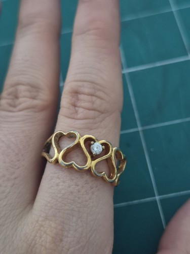 Gold tone heart - heart, w/