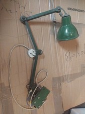 VINTAGE 1930S  GREEN ENAMEL FACTORY MACHINIST LAMP