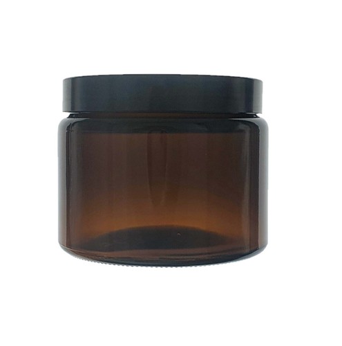 Amber glass jar black - amber,