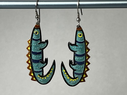 Iguana style earrings - iguana,