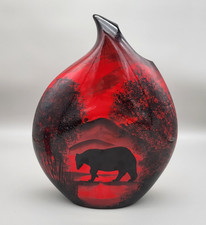 Striking Bear Mountain Flambé Vase By Peggy Davis Ceramics Ltd Ed 14/100 England