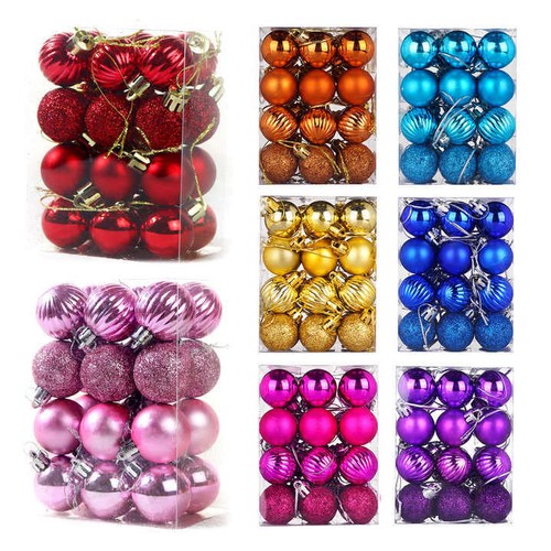 48x small christmas baubles - 24-48x,