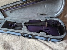 Stentor Harlequin Electro-acoustic electric violin + case purple 4/4 full Size