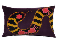 2 x IKEA  Zandra Rhodes KARISMATISK Cushion cover Snake pattern purple/insert