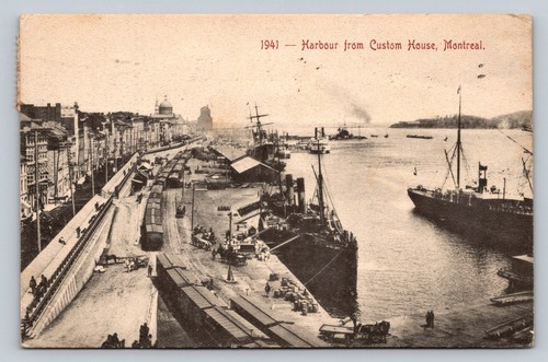 1909 postcard montreal busy - 1909,