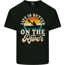 Life is Better on the River Kayak Kayaking Canoe Kids T-Shirt Childrens