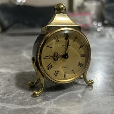 Looping Switzerland 15 Jewel 8 Day Miniature Travel Alarm Clock Fully Working