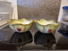 2 x Decorative Staffordshire Ironstone Rose Decorated Bowls